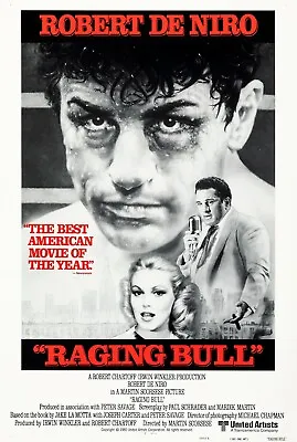 RAGING BULL RETRO 80s MOVIE POSTER Classic Greatest Cinema Wall Art Print A4 • £3.75