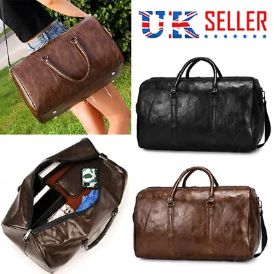 Women Gym Luggage Handbag Holdall Men Leather Duffle Weekend Bag Large Travel UK • £10.95