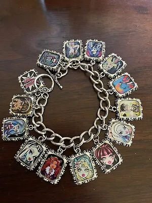 RARE MONSTER HIGH DOLLS CHARM BRACELET FOR ADULTS 8” Toggle Silver Tone • $13