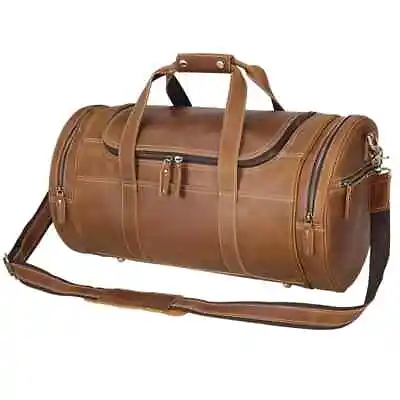 Leather Handmade New Leather Travel Luggage Vintage Overnight Weekend Duffle Bag • $99.99