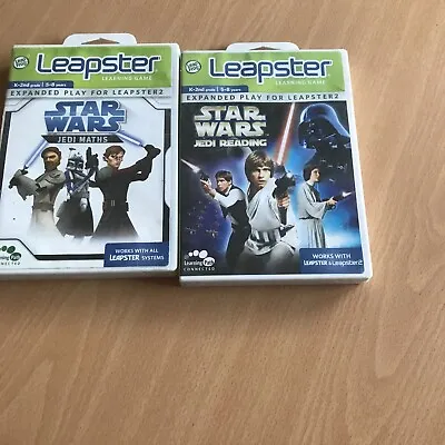 2 Leapster  LeapFrog Learning Game STAR WARS Jedi Maths & Jedi Reading Age 5/8 • £12.99