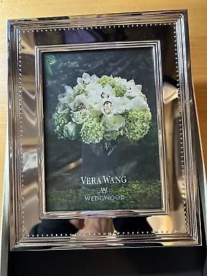Wedgwood Vera Wang Grosgrain Silver Plated Photo Frame 5 X 7 Inch New In Box • $31.87