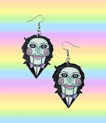 NEW Handmade Jigsaw Billy The Puppet Stainless Steel Earrings Horror 1 Pair AU • $12.95