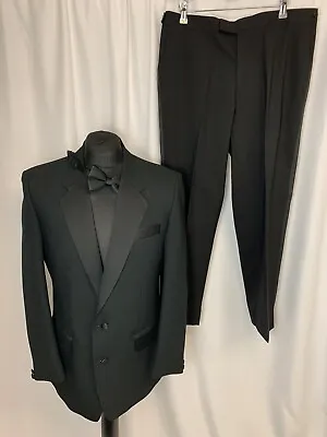 GREENWOODS Tuxedo Men's Suit Black Jacket 40  Trousers 36  L29   Large L357 • $25.20