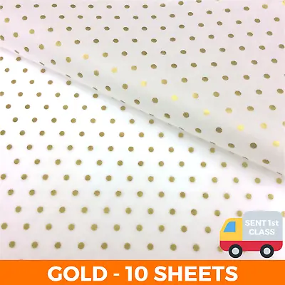 10 Sheets - Polka Dot Printed Tissue Paper Acid Free Quality Sheets Spots Gift • £4.91