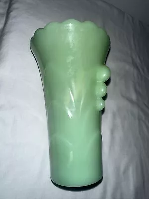 Vintage Older Fire King Jadeite Retro Art Deco 5 1/4 Flower Vase Scalloped  • $15