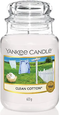 Yankee Candle Scented Candle | Clean Cotton Large Jar Candle | Long Burning Up | • £26.94