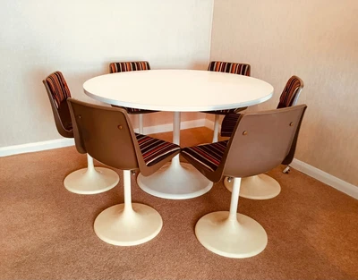 £500 • Buy Rare And Original 1970's Hille Designed Tulip Dining Table And 6 Matching Chairs