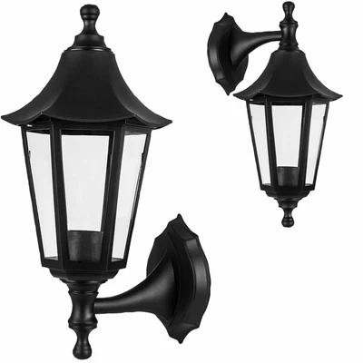 £11.77 • Buy Wall-Mounted Outdoor Lantern Style Lamp Garden Light 270x155 Black