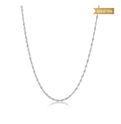 10K WHITE GOLD 1mm 18  SINGAPORE PENDANT CHAIN NECKLACE NEW IN BOX LOBSTER CLASP • $55