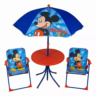 Relsy Mickey Mouse Patio Set Kid's Garden Furniture - Table  2xChairs Parasol • £44.99
