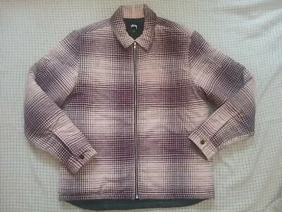 STUSSY Plaid Zip Up Jacket/coat Pinkpurple&blue Size S  • £44.95