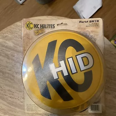 NOS KC Hilites Two 8” Round Vinyl Light Cover Black On Yellow KC HID 5819 • $127.76