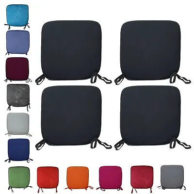 £15.99 • Buy 4 LUXURY REMOVABLE CHAIR SEAT PAD HOME DINING ROOM OFFICE GARDEN PATIO 38x38cm