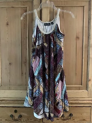 Women’s Nina Leonard Beautifully Multi Colored Braided Strap Dress Size L • $23.99