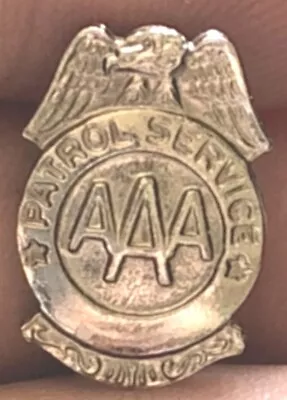 Vintage AAA Patrol Service Lapel Badge-Style Pin Triple A Silver Tone 5/8  • $5.95