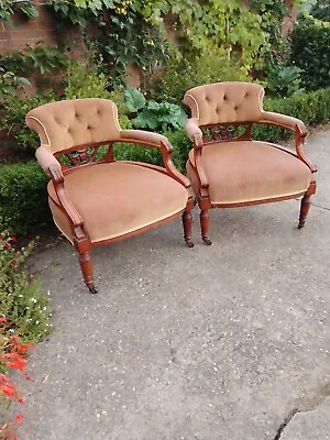 Pair Of Victorian /Edwardian Tub Arm Chairs • £1250