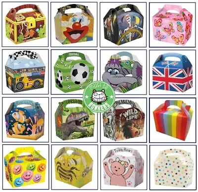 50 X Childrens Kids Themed Carry Food Meal Box Birthday Party Loot Bag Boxes • £18.99