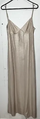 Marciano Champagne Color Maxi Sexy A-Line Low Cut Strappy Front & Back Small • $20