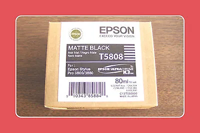 Genuine Epson Pro 3800 3880 Matte Black Ink  T5808 T580800 Exp 04-2016 • $26.89