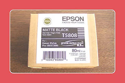 Genuine Epson Pro 3800 3880 Matte Black Ink  T5808 T580800 Exp 07-2014 • $23.89