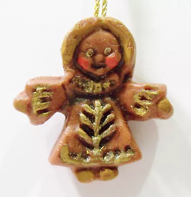 Angel Girl German Wax Hand Painted Folk Art Bavarian Vntg Germany Mini Ornament • $9.99