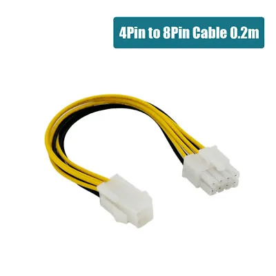 4 Pin Male To 8 Pins CPU Power Supply Adapter Converter ATX Cable 12V • £3.59