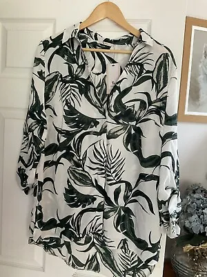 £6 • Buy Tu Jungle Tropical Green Leaf Print Shirt,size 14   Small  16 New With Tags