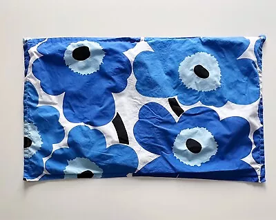 One MARIMEKKO Unikko Flower Power Cotton King Pillowcase : Blue Poppy • $44.99