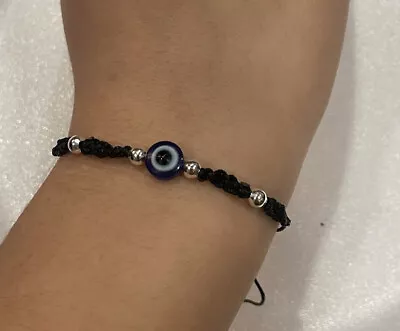 $3.50 • Buy Evil Eye Bracelet  Women Black String Bracelet Mal De Ojo Protection Friendship
