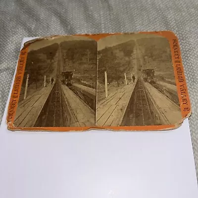 Lehigh Valley Railroad Stereoview Photo: Scenery Train Tracks Mauch Chunk • $39.13