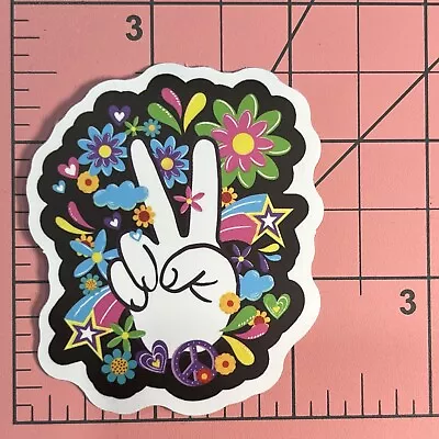 Flowers Stars Hearts Peace Sign - Vinyl Sticker Bomb Decal Woodstock Hippie Soul • $3.99