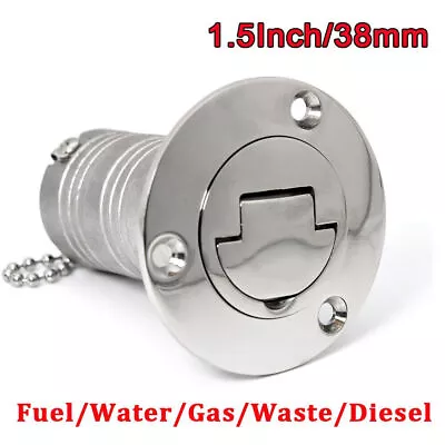 1.5  Keyless Cap Gas Fuel Tank Deck Filler For Boat Marine 316 Stainless Steel • $27.55