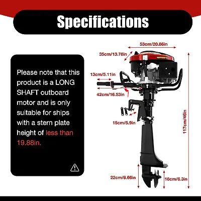 7HP 4 Stroke Outboard Motor Fishing Boat Engine 196CC Air Cooling HANGKAI • $498.75