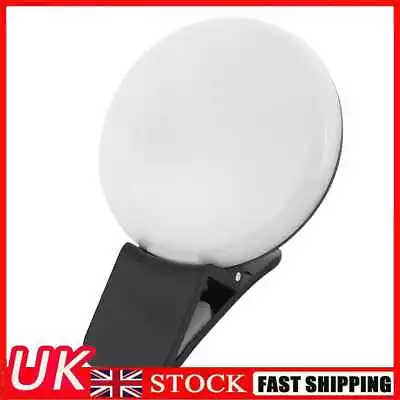 £5.99 • Buy Mini Q Selfie Ring Light Flash LED USB Clip Mobile Phone Fill Lamp (Black)