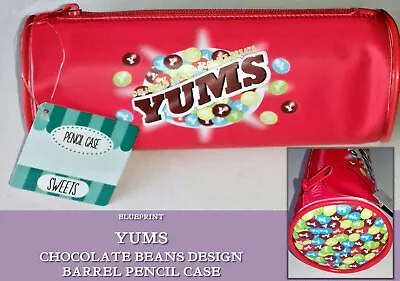 Yums / Sherberties SWEET CANDY STYLE CYLINDER PVC PENCIL CASE Wipe Clean TOP ZIP • £4.95