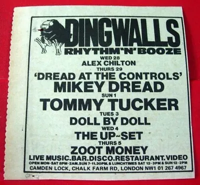 Mikey Dread/Alex Chilton Gigs Vintage ORIG 1980 Press/Magazine ADVERT 4 X 4  • £1.99