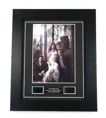 THE VAMPIRE DIARIES FILM CELLS + Cast Signed Preprint FRAMED Vampire GIFTS • £17.99