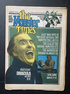 Vintage The Monster Times Volume 1 No 18 Newspaper Magazine EC Comics FN/VF • $18.30