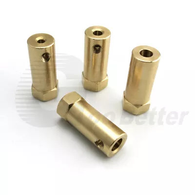 £3.35 • Buy 3/4/6mm Brass Hex Motor Shaft Coupling Joint Coupler For RC Model Car Boat Wheel