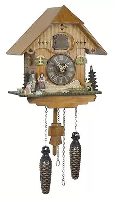 Quartz Cuckoo Clock Black Forest House Couple TU 427 Q • $255.83