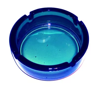 6 Round Glass Ashtray Stackable Blue Ash Tray Cigarette Smoking Home Pub Garden • £11.79