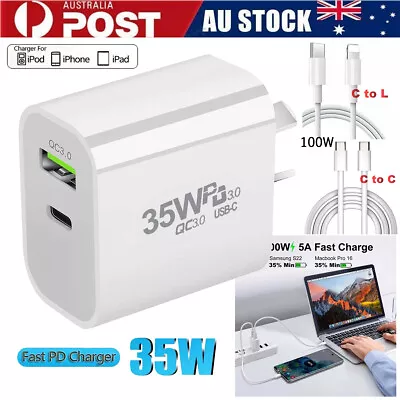 PD 35W Type-C Fast Wall Charger Power Adapter For IPhone 15 14 13 12 11 Pro IPad • $15.88