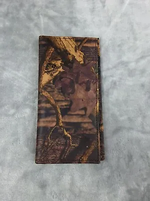 MOSSY OAK WALLET Brown Leather CAMO Bi-Fold Break Up Infinity Nice  • $11.99