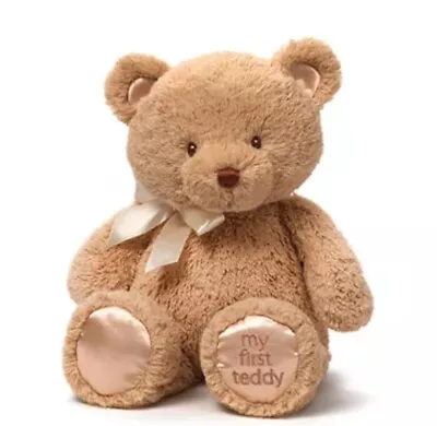 New Gund My First Teddy Bear Beige 15” Stuffed Super Soft Plush Baby Shower Gift • $15