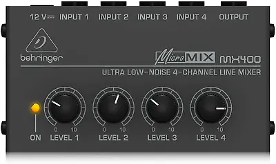 £35.26 • Buy Behringer MICORMIX MX400 Low Noise 4 Channel Mono Line Mixer Ultra Compact Black