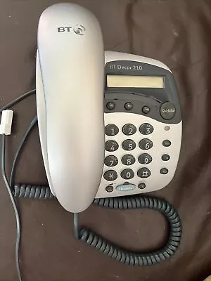 BT Decor 210 Silver Corded Home Office Telephone Phone Used Working • £9.99
