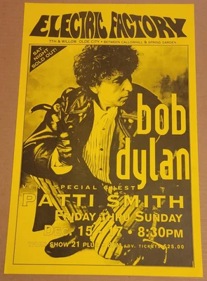 $124.50 • Buy BOB DYLAN / PATTI SMITH Original 1995 Concert Poster - Philadelphia
