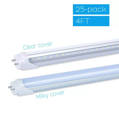 10-25PACK T8 LED Tube Light 4FT 22W Dual-Ended Power Bypass Ballast CLEAR MILKY • $133