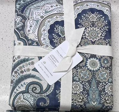 $75 • Buy Pottery Barn Jordana Paisley Percale Full/Queen Duvet Cover ~ New